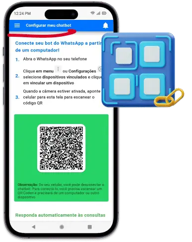 Pantalla para escanear el QR y conectar el chatbot al WhatsApp