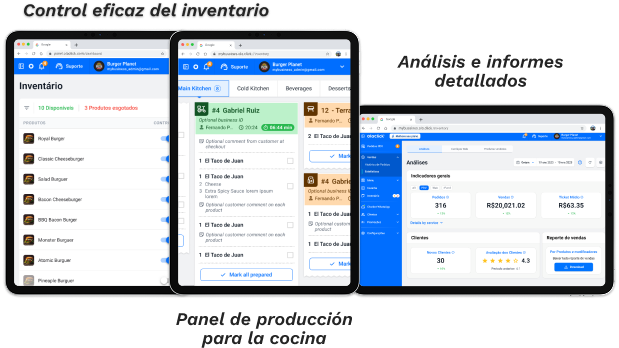 Control de inventario y análisis en tablets OlaClick