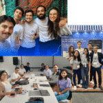 Équipe de soutien à Olaclick dans les bureaux du Brésil, du Pérou et du Mexique souriant et aidant des restaurants