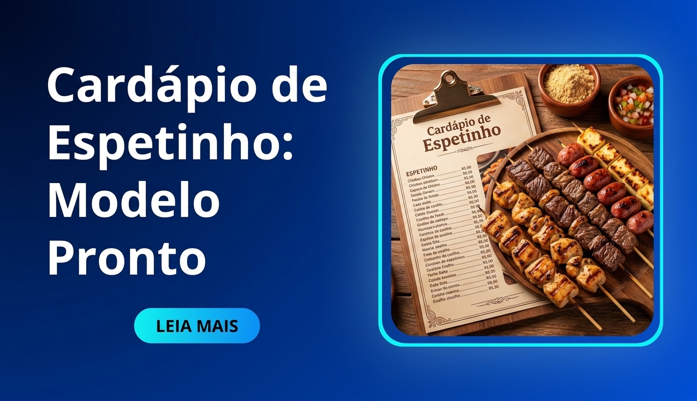 Cardápio de Espetinho Modelo Pronto para Editar